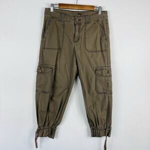 Jag Size 8 Cargo Stretch Crop Pants Brown